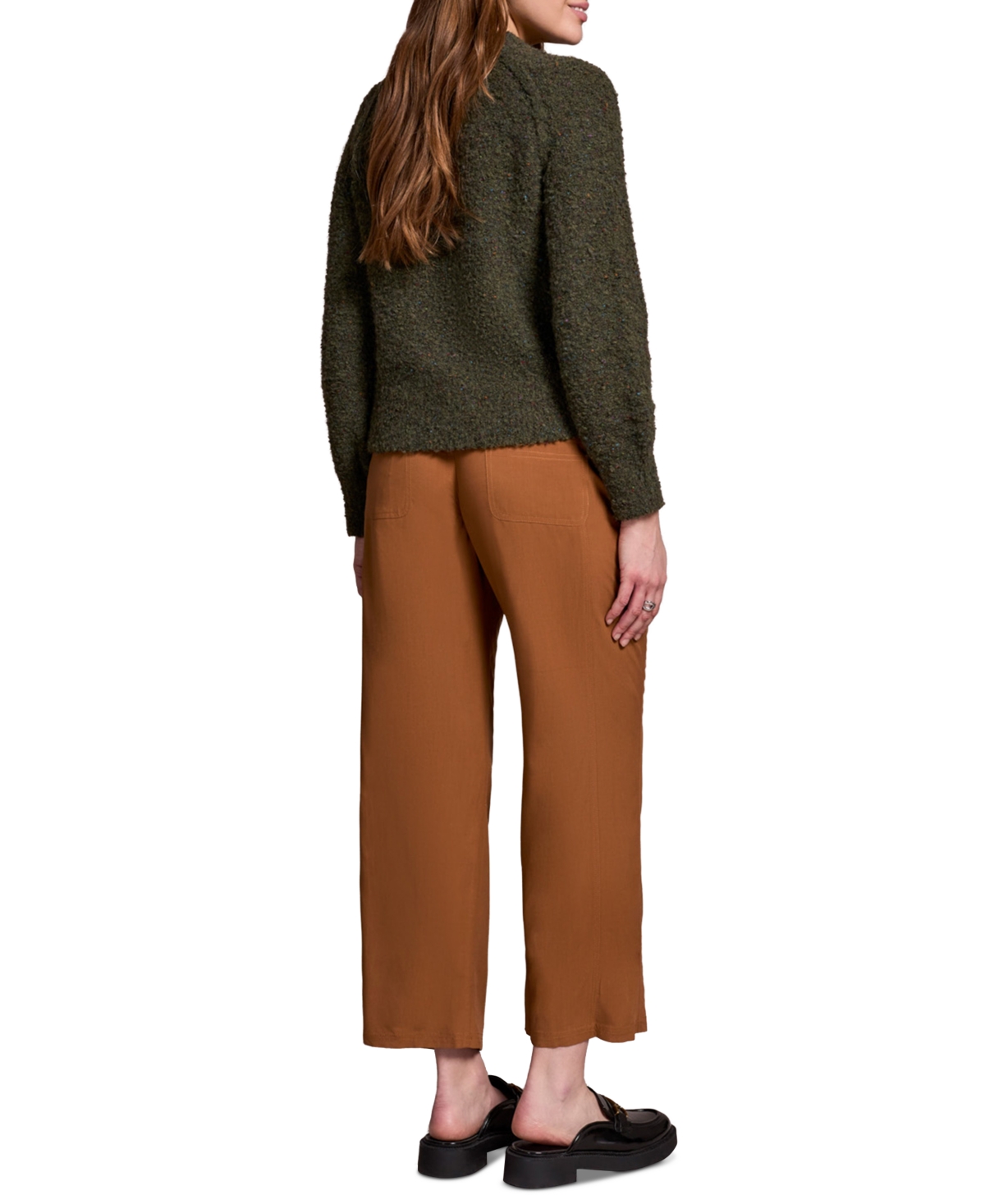 Tribal Women's Boucle Long Sleeve Crew Neck Sweater In Multi