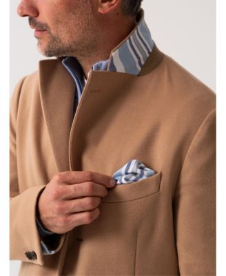 Men's Long Sleeve Wool Collared Coat