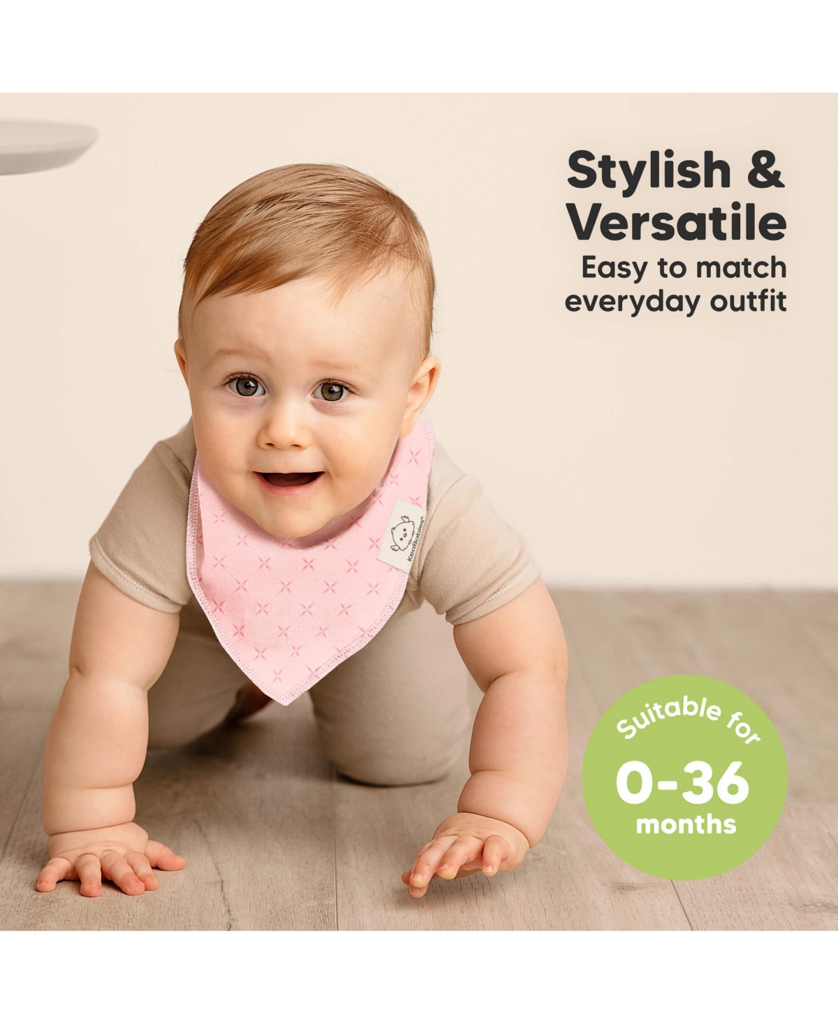 KeaBabies 8pk Baby Bandana Bibs, Baby Drool Bibs for Baby Girl, Boy, Baby Bibs for Infant, Newborn