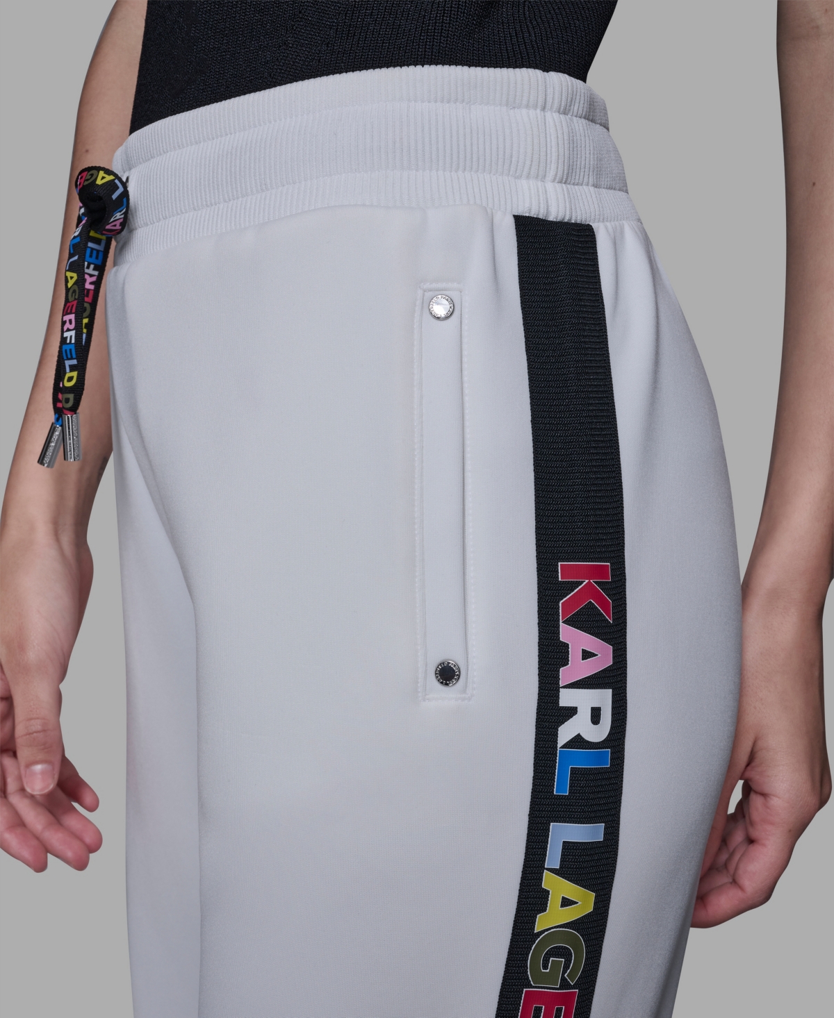 Karl Lagerfeld Women's Logo Detail Joggers In White