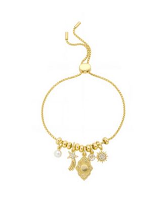 Unwritten - Cubic Zirconia And Crystal Charm Adjustable Bolo Bracelet