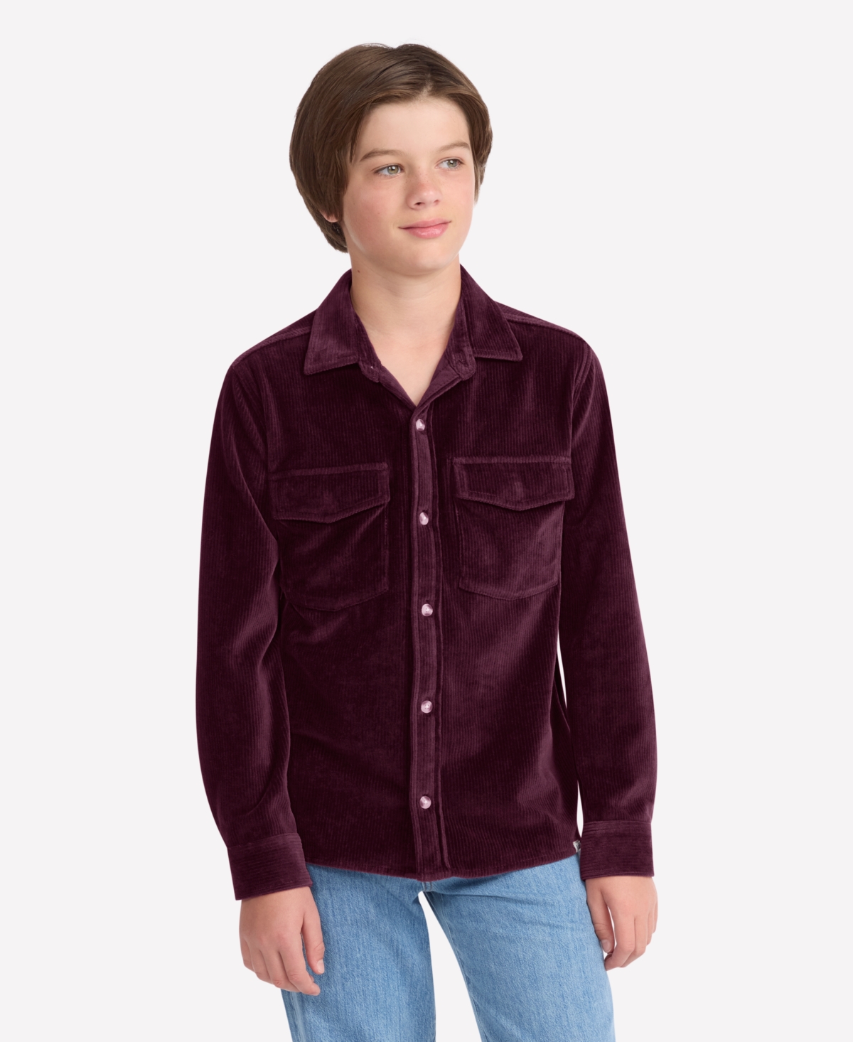 Abercrombie Boys 5-18 Fine Wale Cord Button Down Shirt In Purple