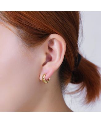 Crystal and Mother of Pearl Hoop Earring Trio Set