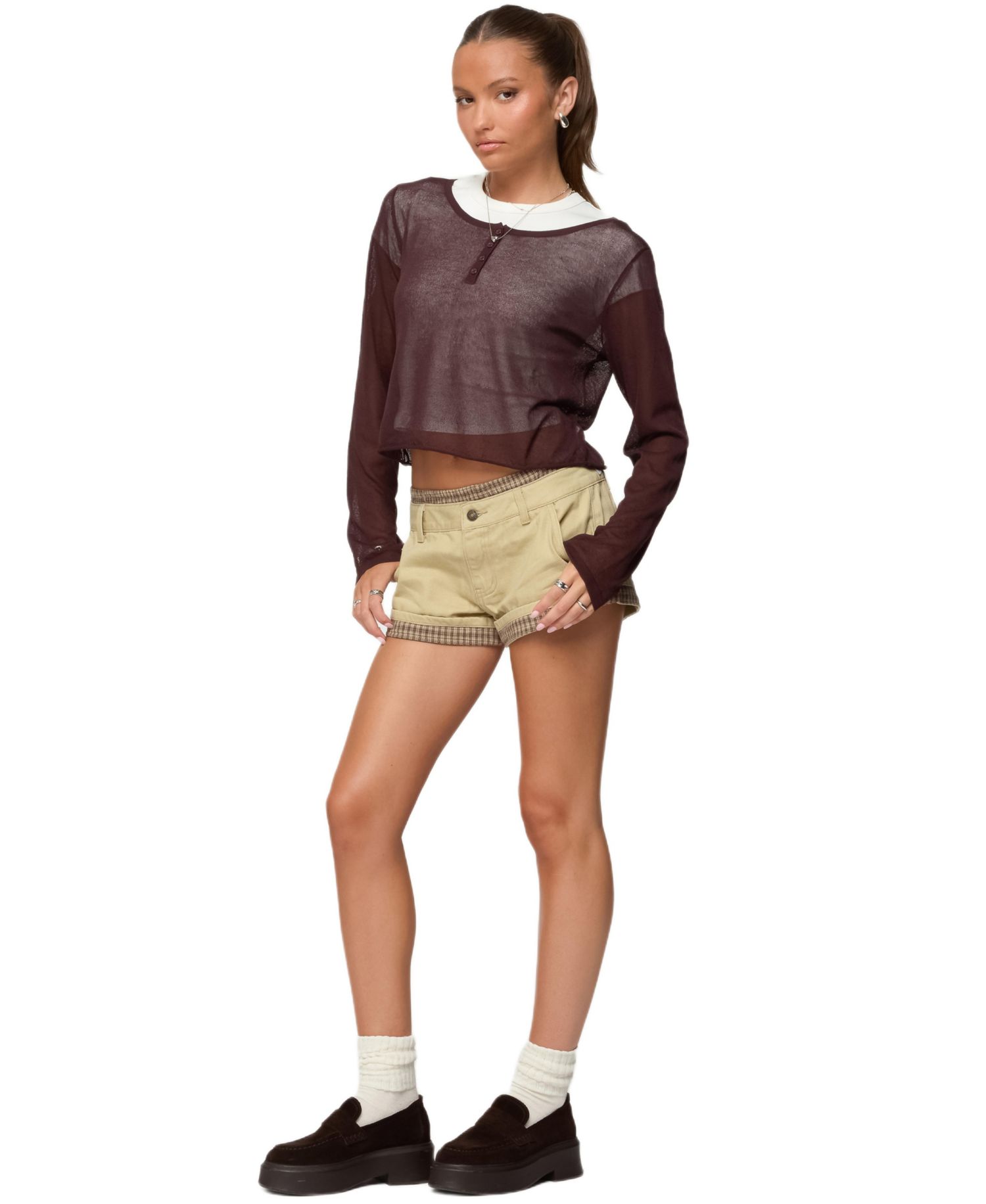 Women's Kilian Sheer Knit Henley Top
