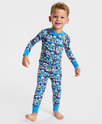 Toddler 2T-4T Mickey Mouse & Minnie Mouse Parade Balloon Knit Pajamas Set, Macy's Exclusive