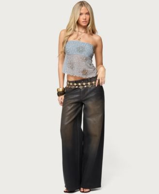 Women's Astra Beaded Sheer Strapless Top