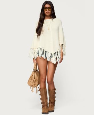 Women's Kamila Fringe Knit Poncho