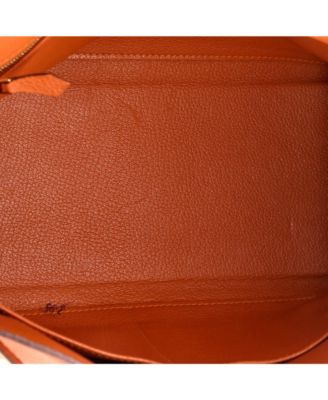 Kelly 28 Handbag Orange Togo with Gold Hardware