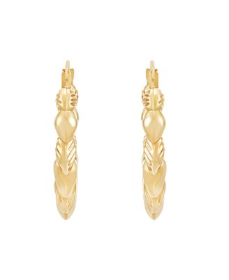 Heart Hoop Earrings in 14k Yellow Gold