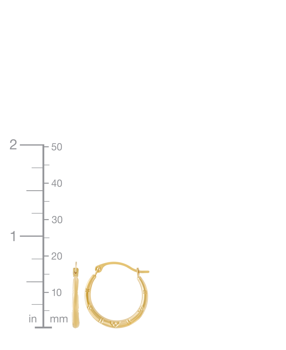 Macy's Patter Hoop Earrings In 14k Yellow Gold In Gold