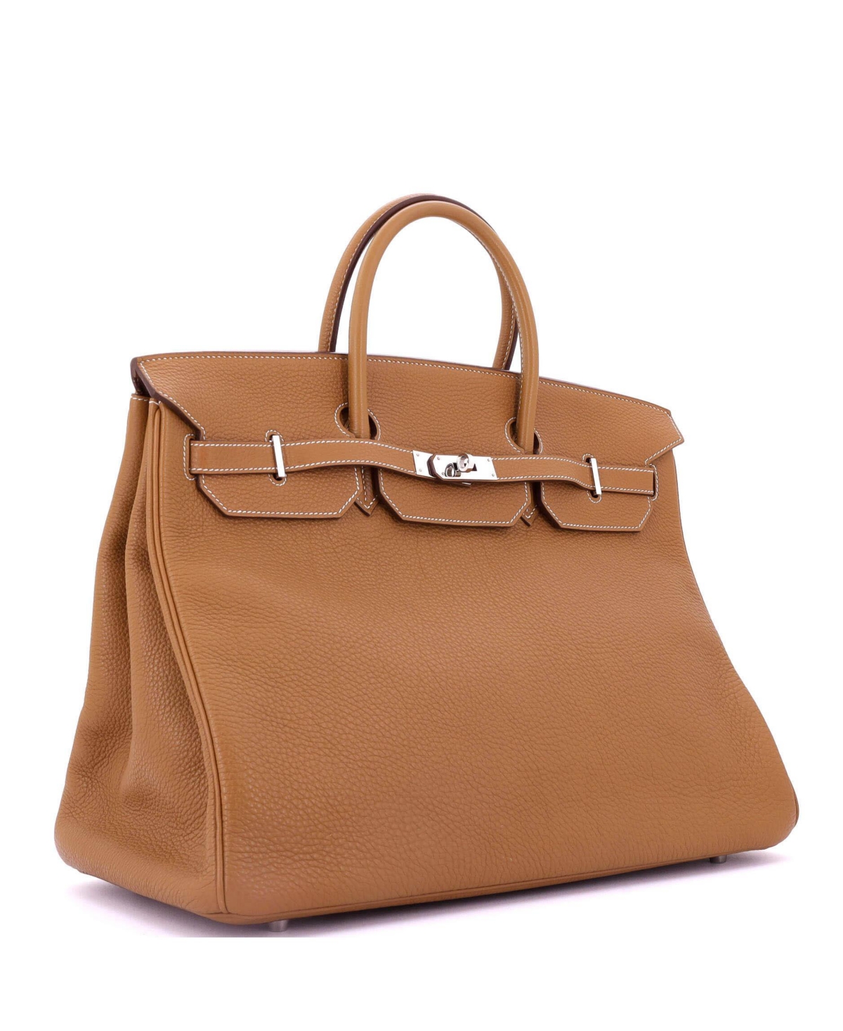 Pre-Owned Hermes Birkin 40 Handbag Brown Togo with Palladium Hardware