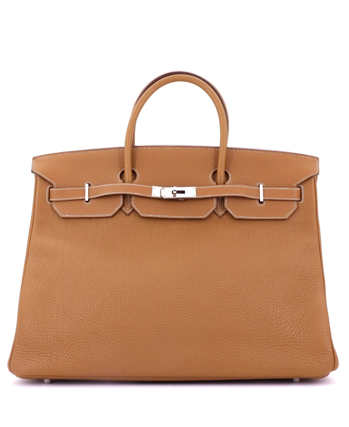 Pre-Owned Hermes Birkin 40 Handbag Brown Togo with Palladium Hardware