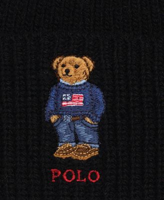 Men's Solid Flag Bear Beanie