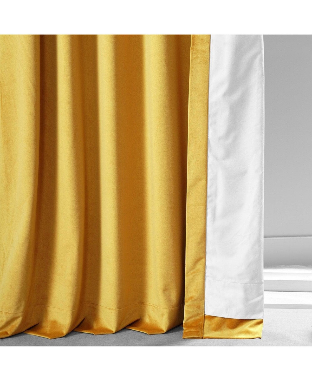 Half Price Drapes Sophomore Gold Signature Plush Velvet Hotel Blackout Curtain