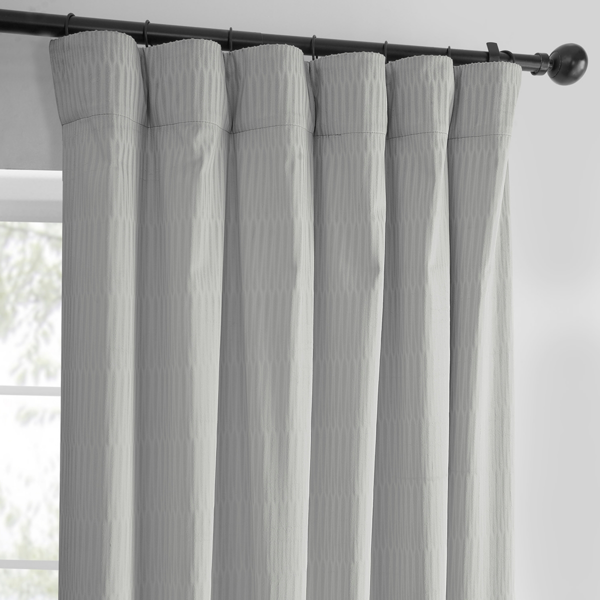 Half Price Drapes Silver Abstract Lounge Embossed Velvet Room Darkening Curtain