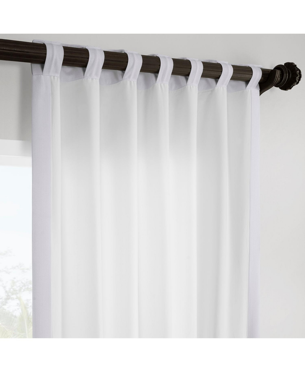 Half Price Drapes Dove White Italian Faux Linen Room Darkening Curtain