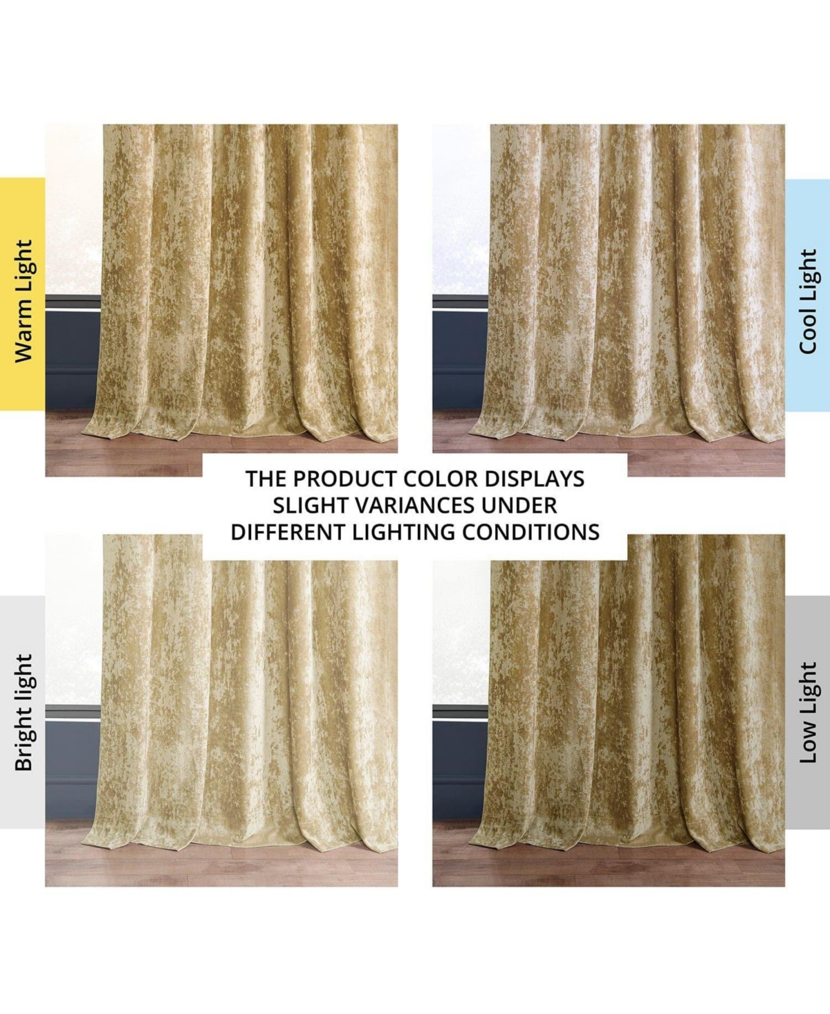 Half Price Drapes Gold Lush Crush Velvet Room Darkening Curtain
