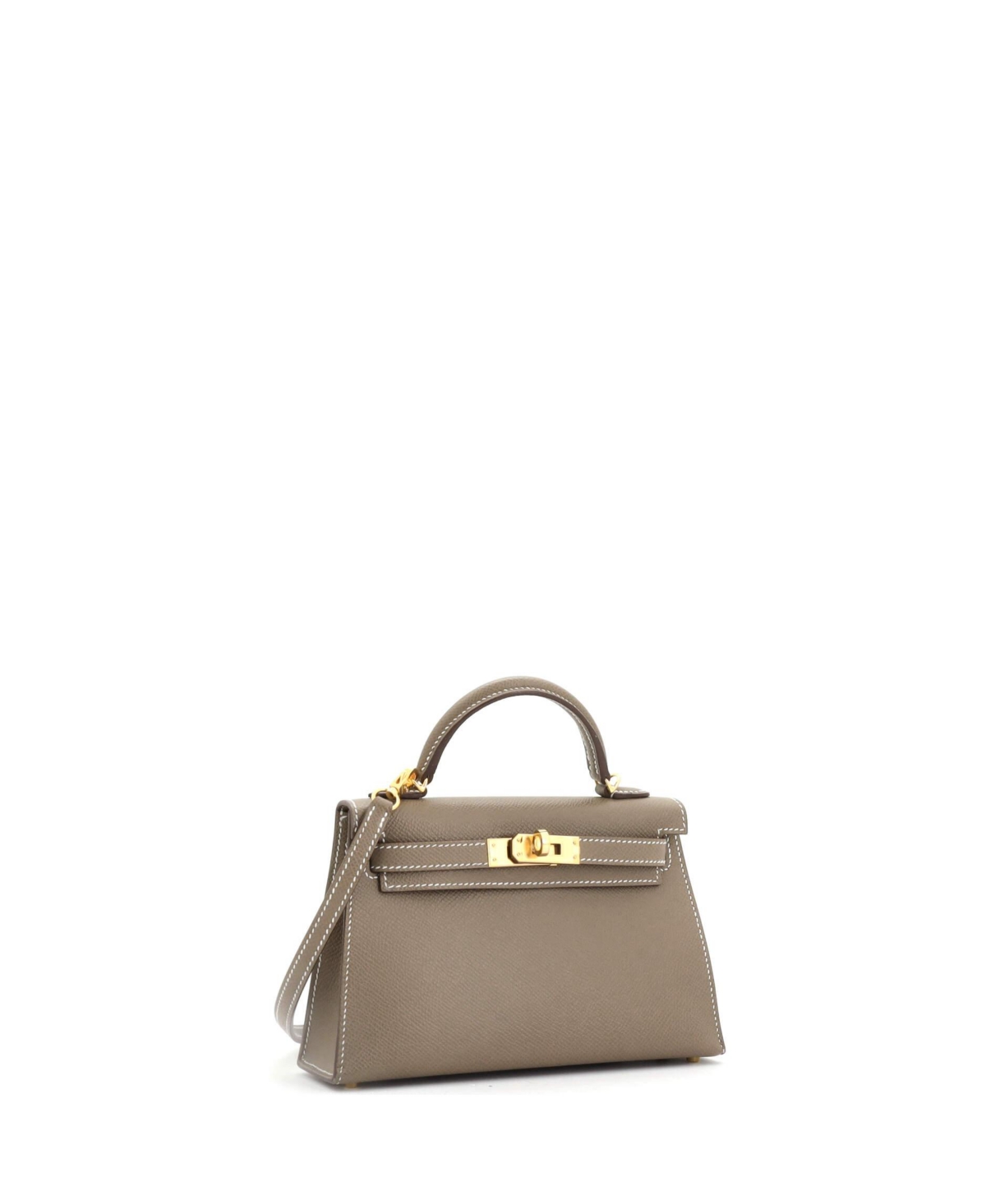 Pre-Owned Hermes Kelly 20 Handbag Grey Epsom with Gold Hardware