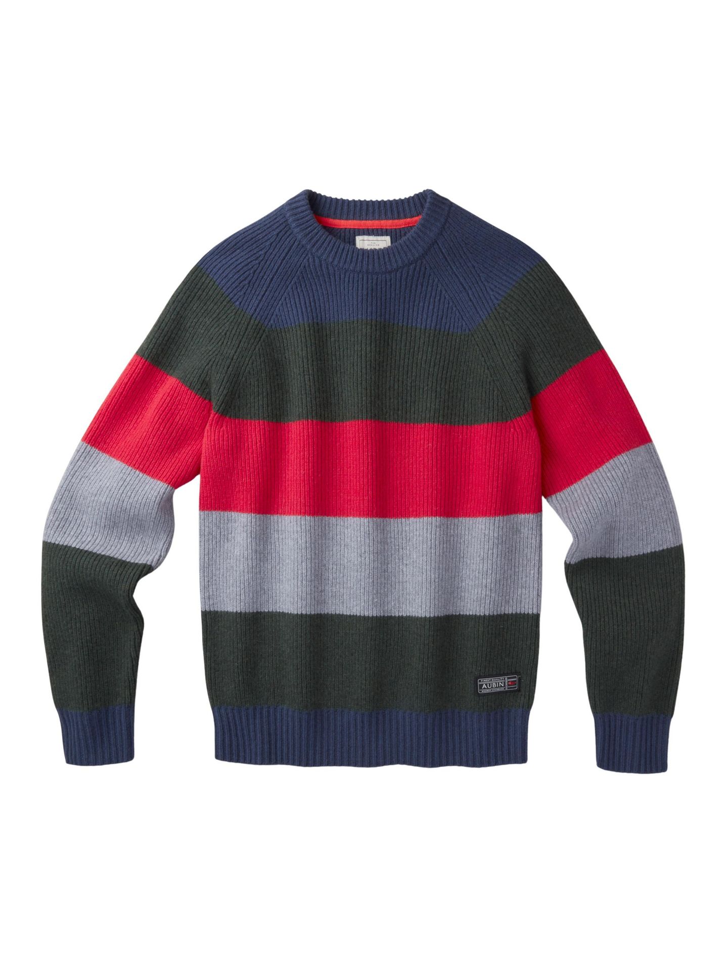 Мужской свитер Aubin Pitt Block Stripe Crew Neck, цвет: Полосатый — фото 8