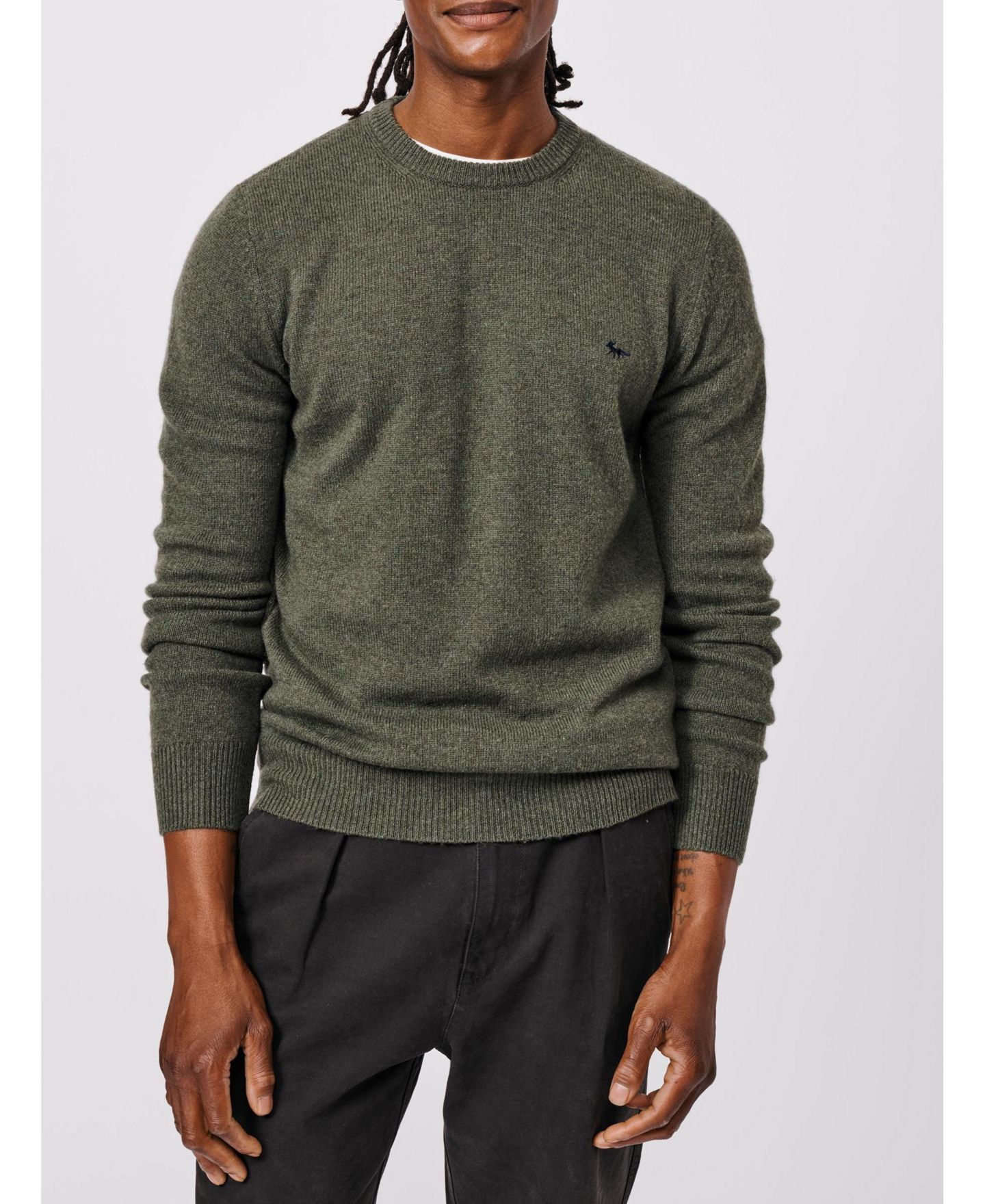 Мужской свитер Aubin Westbourne Crew Neck, цвет: Тёмный хаки — фото 5
