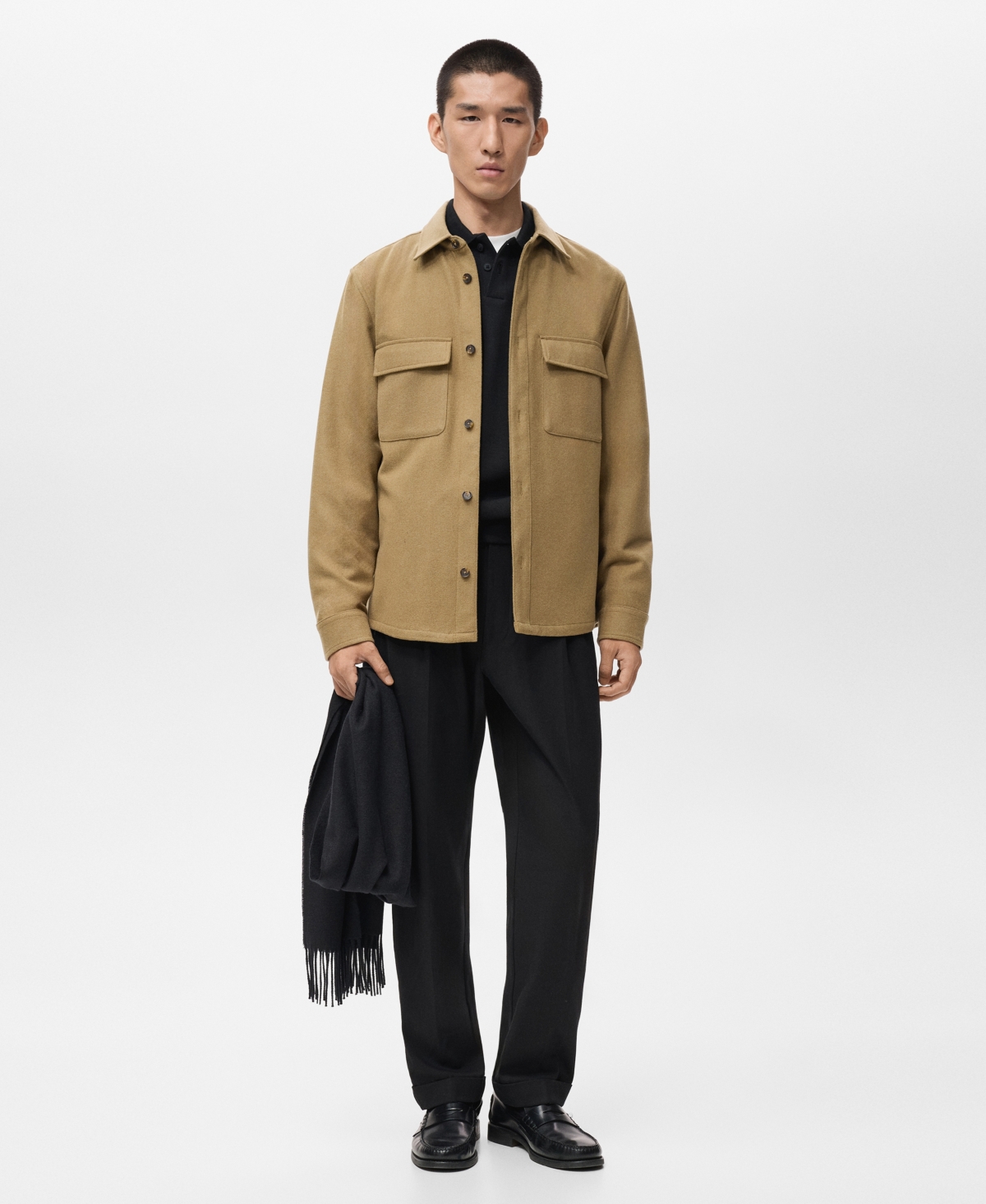 Mango Men's Wool Pockets Overshirt