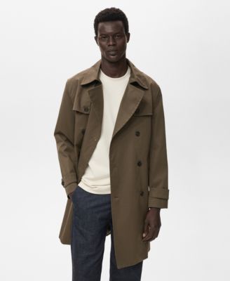 Men's Water-Repellent Belted Trench Coat