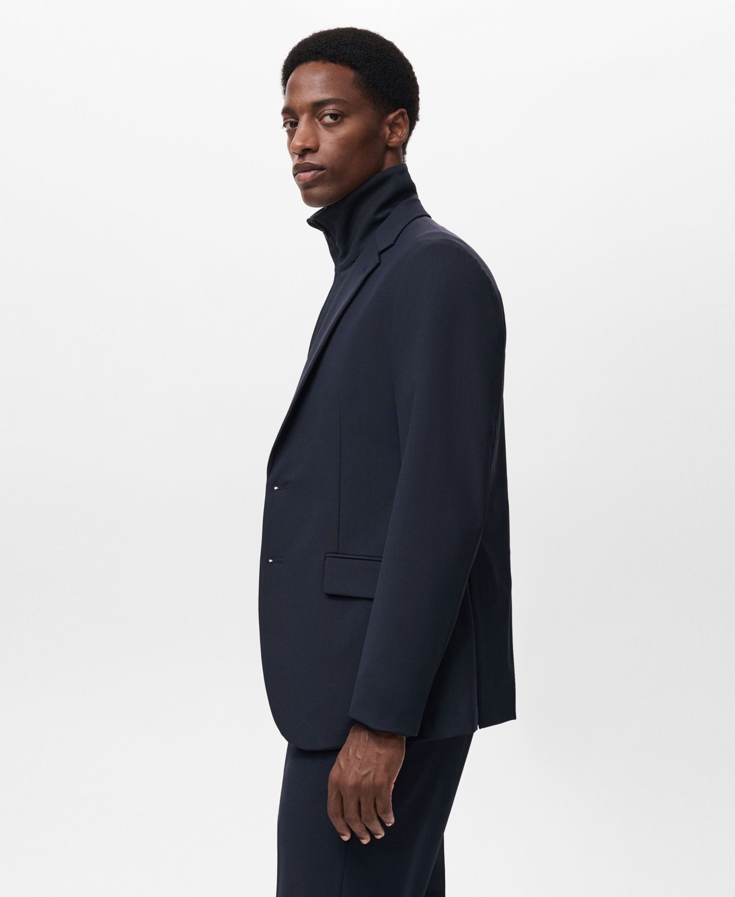 Мужской пиджак MANGO Zurich Slim Fit Thermolite Suit, цвет: Тёмно-синий — фото 5
