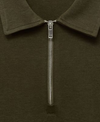 Men's Regular-Fit Zipper-Neck Sweatshirt