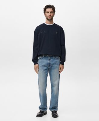 Men's Regular-Fit Cotton Text Sweatshirt