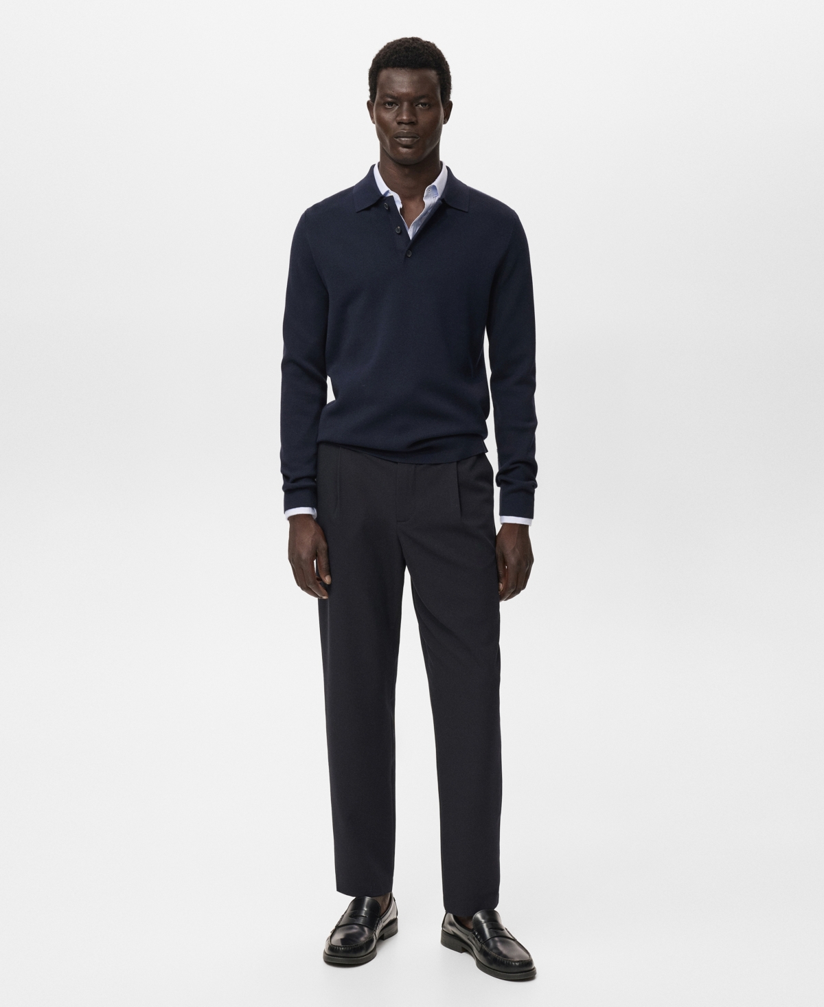 Mango Men's Knitted Polo-Neck Sweater