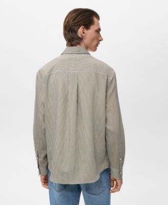 Men's Regular Fit Striped Print Shirt