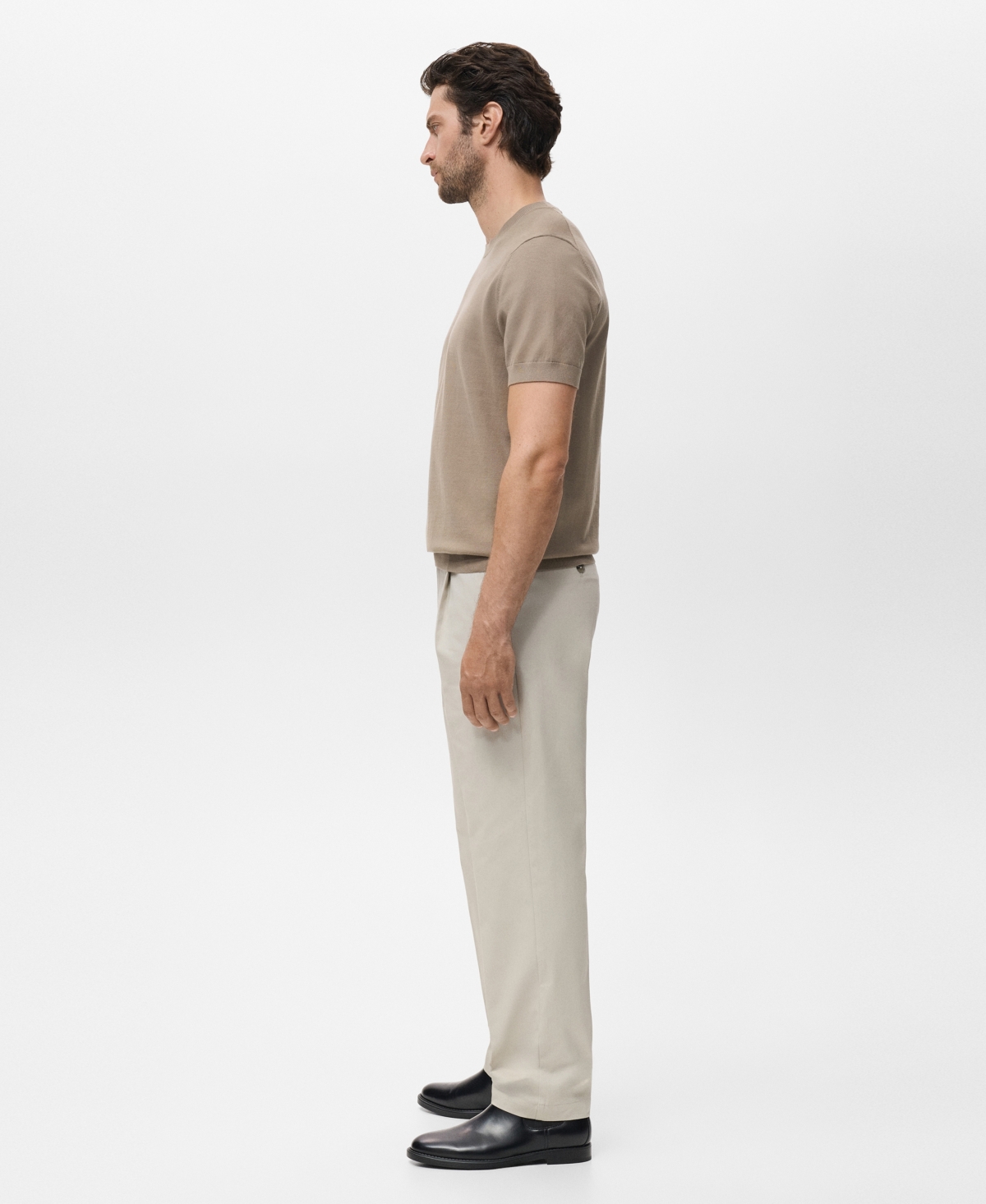 Mango Men's Cotton Fine-Knit T-Shirt