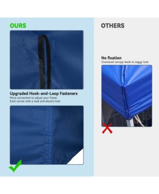 8x8Ft 2-Tier Gazebo Top Replacement UV30+ for Dual Tier Outdoor Patio Canopy Cover Party Yard Garden Navy Blue