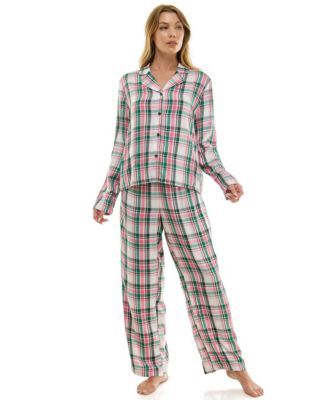 Women's 2-Piece Plaid Top and Pants Set