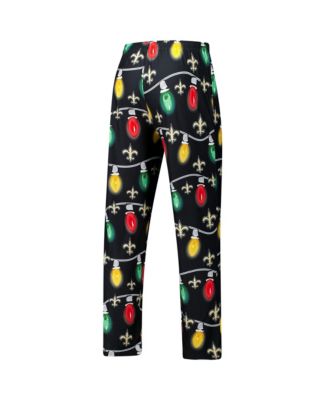 Men's 2-Piece Black New Orleans Saints Garland Knit Raglan Long Sleeve Top and Pants Set