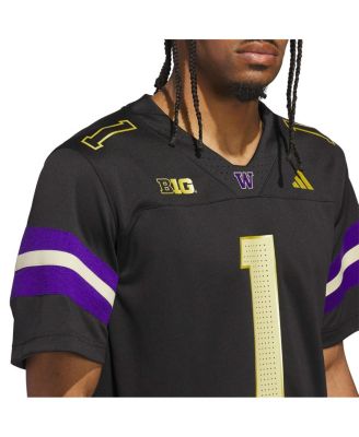 Men's 1 Black Washington Huskies Premier Strategy Jersey