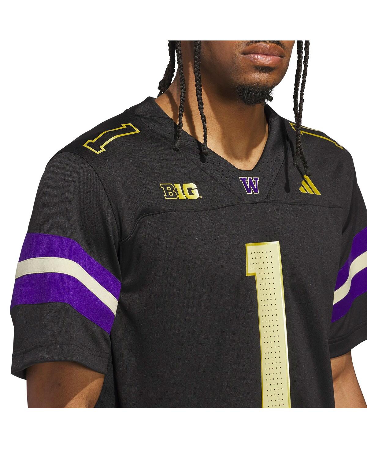 Adidas Men's 1 Black Washington Huskies Premier Strategy Jersey