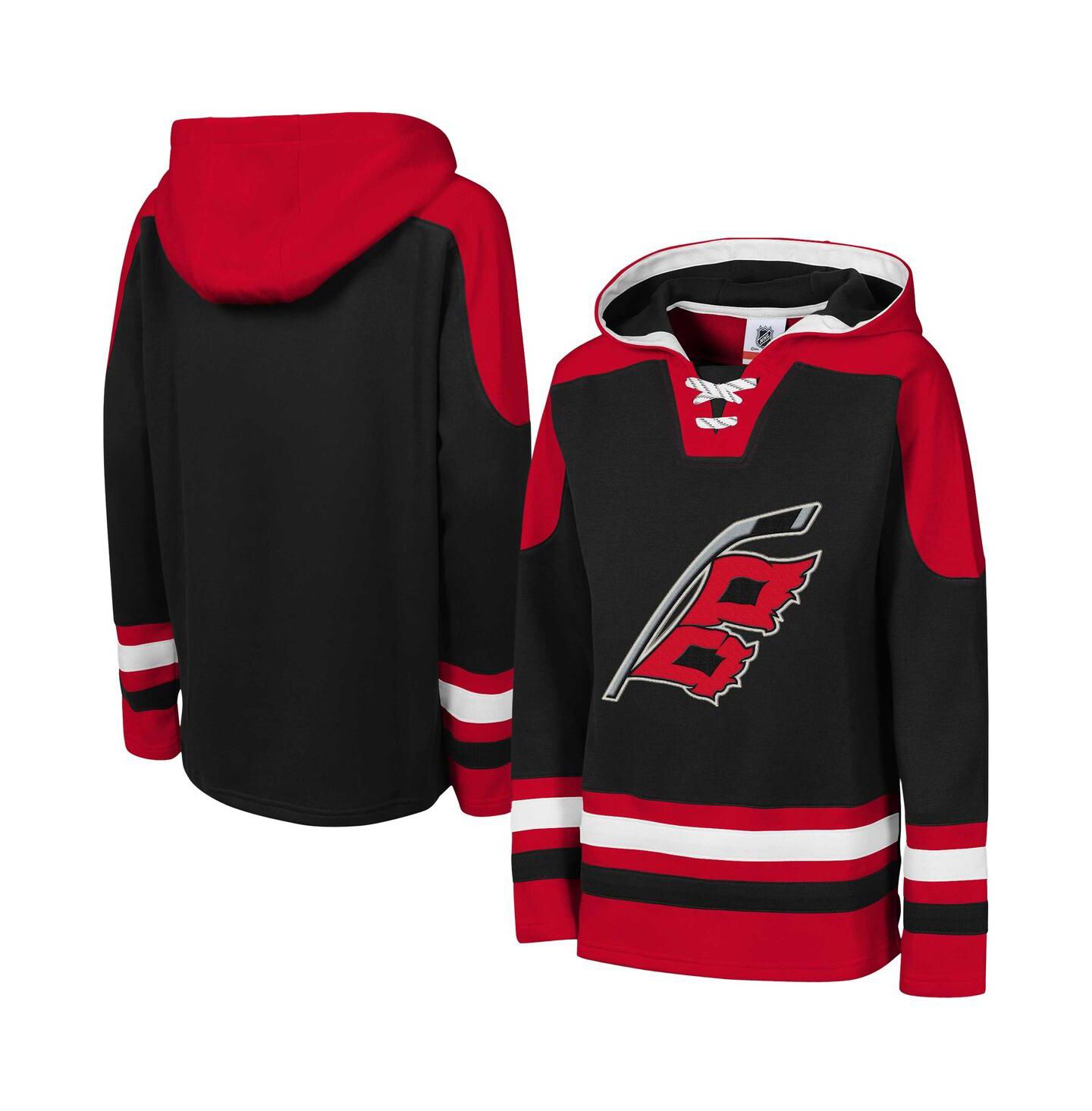 Детское худи Outerstuff Black Carolina Hurricanes Must Have Home V-Neck Pullover — фото 1
