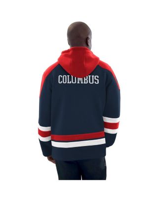 Men's Navy/Red Columbus Blue Jackets Hockey Pullover Hoodie
