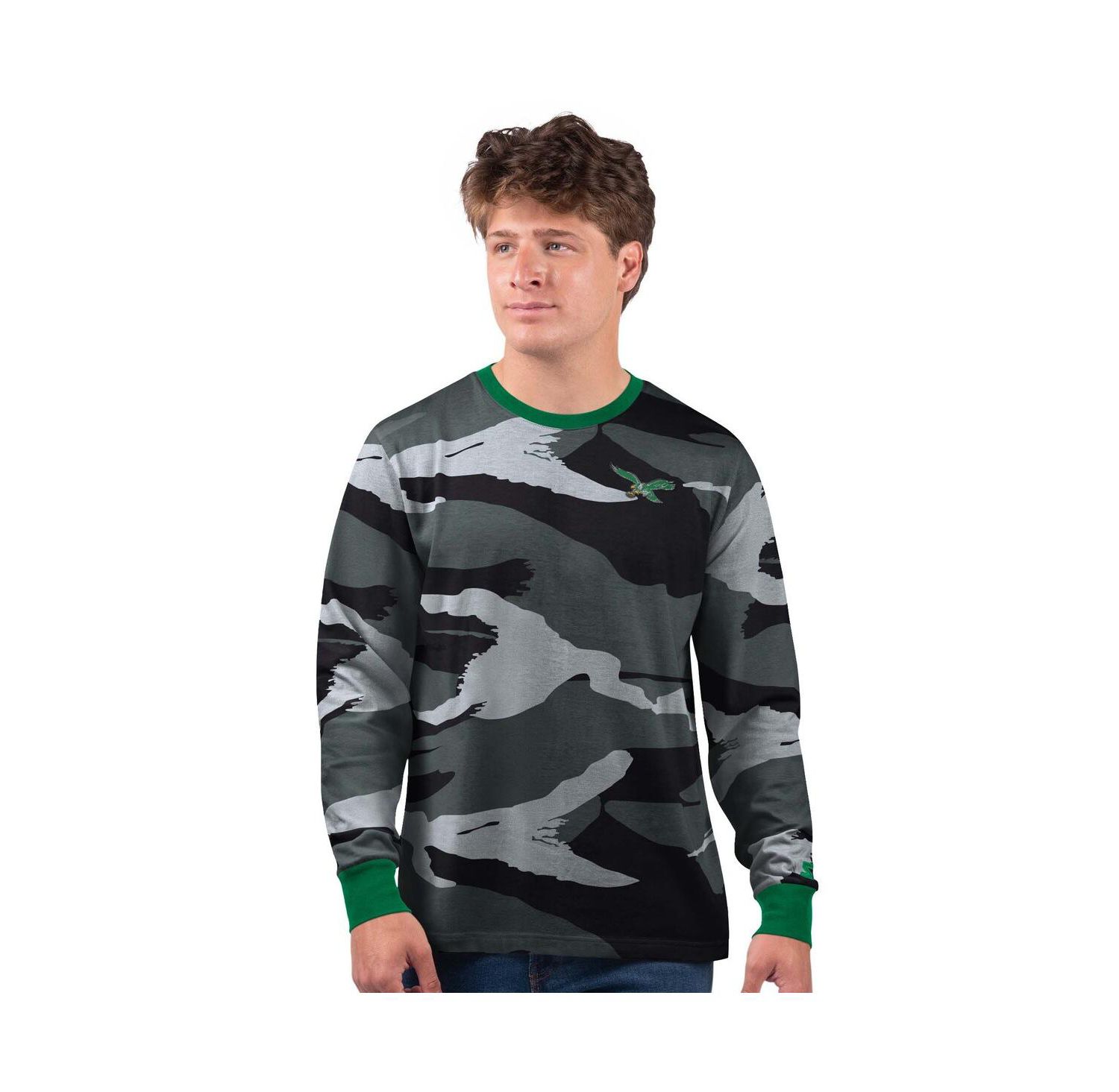 Men's Gray Philadelphia Eagles Thursday Night Gridiron Logo Long Sleeve T-Shirt