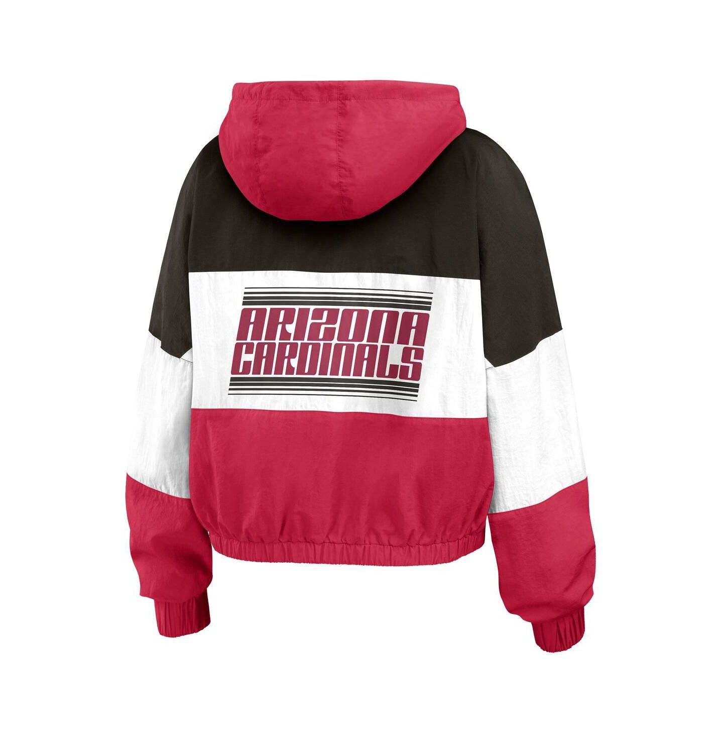 Женская куртка WEAR by Erin Andrews Cardinal Arizona Cardinals Color Block Full-Zip Windbreaker — фото 2