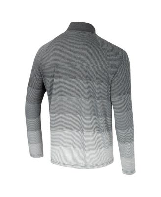 Men's Gray Clemson Tigers AI Striped Mesh Quarter-Zip Raglan Windshirt