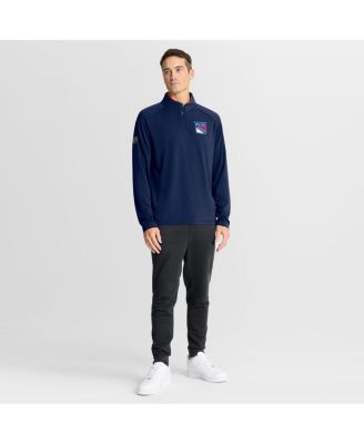 Men's Navy New York Rangers Authentic Pro Rink Training Quarter-Zip Pullover Sweatshirt
