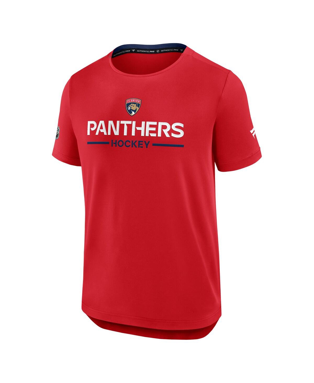 Fanatics Men's Red Florida Panthers Authentic Pro Rink Tech T-shirt In Red