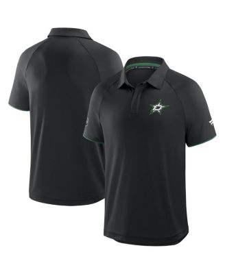 Men's Black Dallas Stars Authentic Pro Rink Raglan Polo Shirt