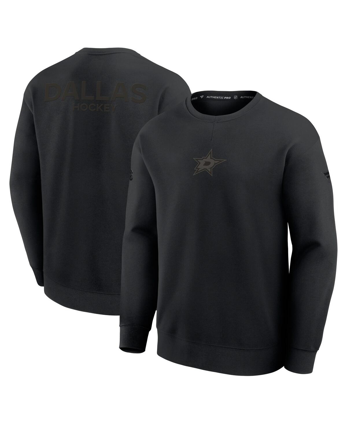 Fanatics Men's Black Dallas Stars Authentic Pro Road Tri-Blend Sweatshirt - Black