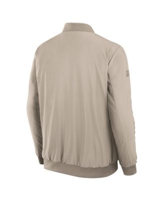 Men's Tan Washington Capitals Authentic Pro Road Lightweight Full-Zip Bomber Jacket