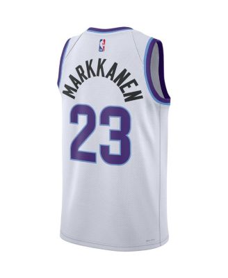 Men's and Women's Lauri Markkanen White Utah Jazz Swingman Jersey - Association Edition