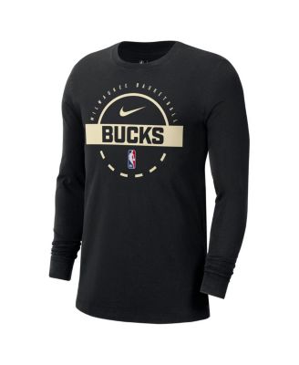 Men's Black Milwaukee Bucks Authentic Long Sleeve Practice T-Shirt