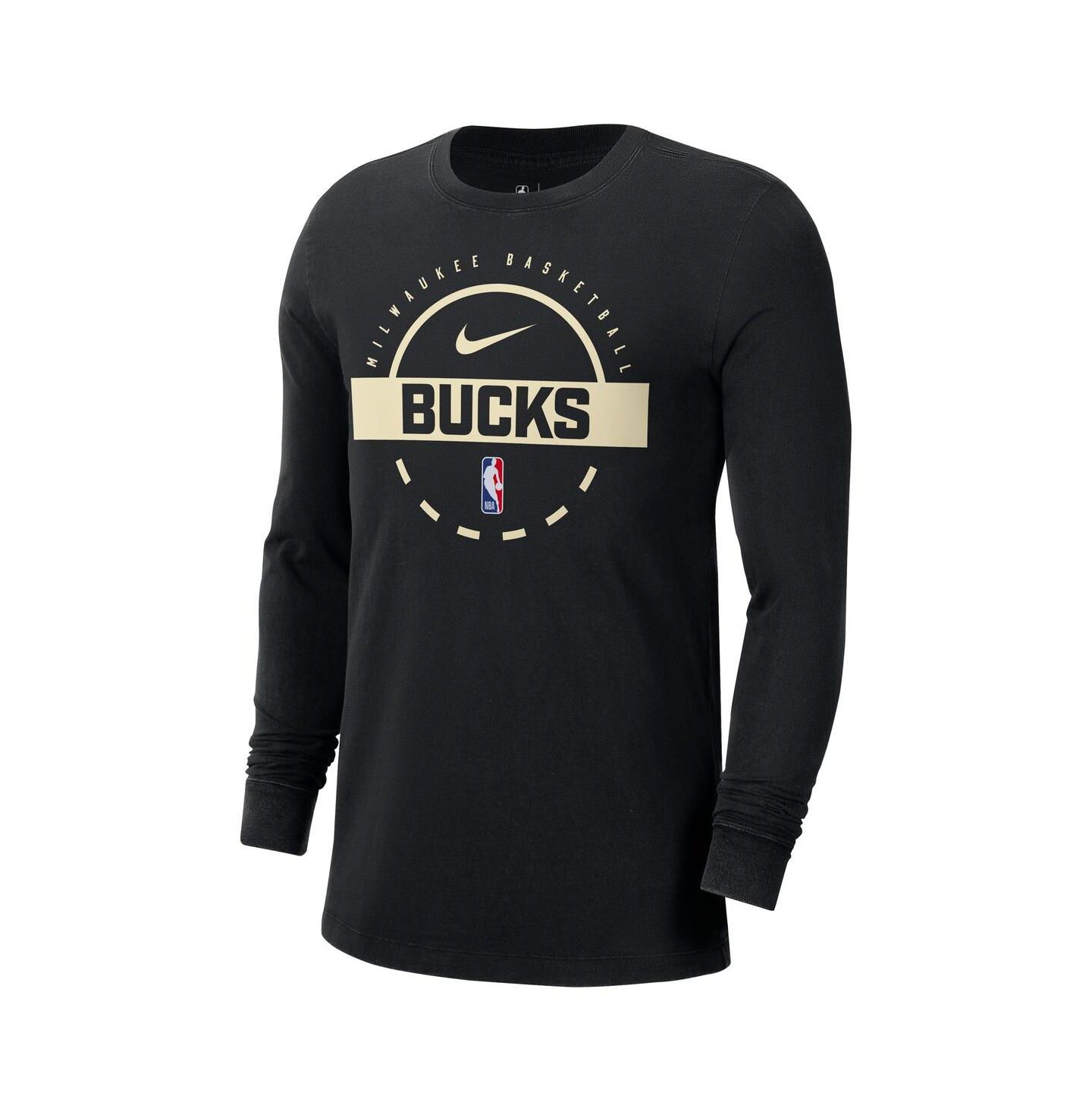 Мужская футболка Nike Black Milwaukee Bucks Authentic Long Sleeve Practice — фото 2